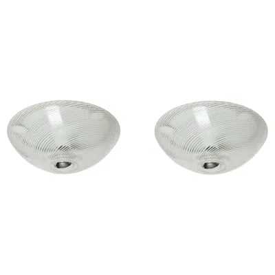 Pre-owned Venini Murano Glass Flush Mount Ceiling Or Wall Lights, Italy Circa 1960s In Transparent