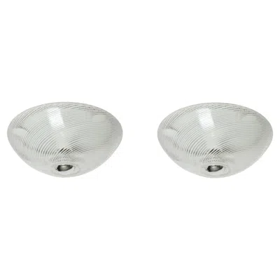 Pre-owned Venini Murano Glass Flush Mount Ceiling Or Wall Lights, Set Of 2 Italy Circa 1960s In Transparent