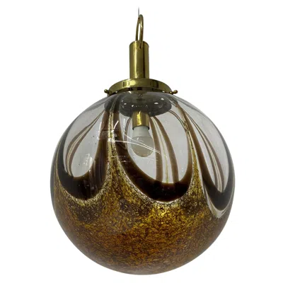 Pre-owned Venini Murano Glass Sphere Chandelier In The Style Of Mazzega, Circa 1970 In Brown