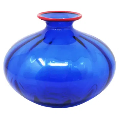 Pre-owned Venini Murano Glass Vase In Blue