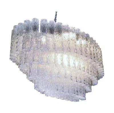 Pre-owned Venini Murano  Oval Chandelier In Transparent
