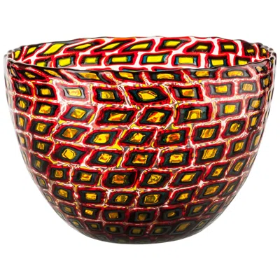 Pre-owned Venini Murrine Romane Multicolor Bowl By Carlo Scarpa In Brown