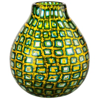 Pre-owned Venini Murrine Romane Multi-color Vase By Carlo Scarpa In Green