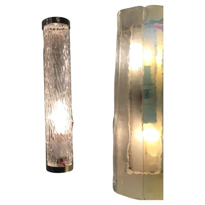Pre-owned Venini N 5 Appliques /ceilling Light Toni Zuccheri Murano Glass Metal Crome It In Brown