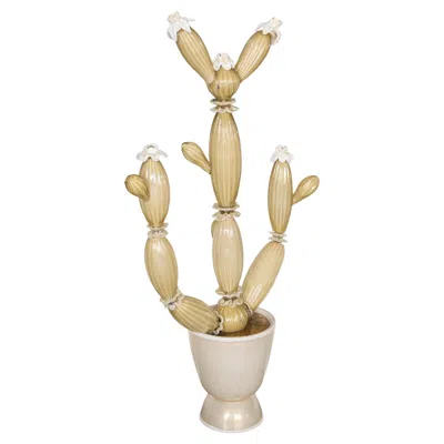 Pre-owned Venini Napoleone Martinuzzi (1892-1977) A Monumental Pulegoso Cactus By  1930 In Beige