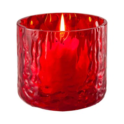 Pre-owned Venini Night In Venice Candleholder In Red Balloton Glass By