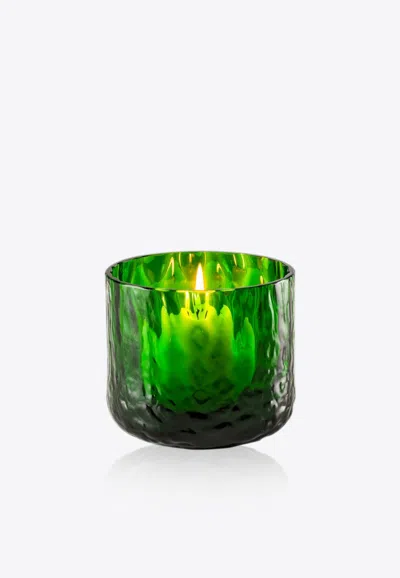 Venini Night In Venice Glass Candle In Green