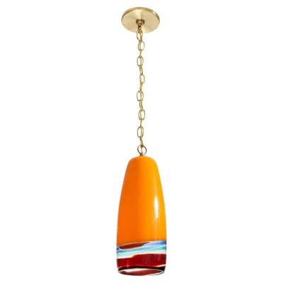 Pre-owned Venini No. 4035 Pendant By Massimo Vignelli For  In Orange