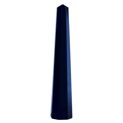 Pre-owned Venini Octagonal Solid Blue Glass Obelisk By