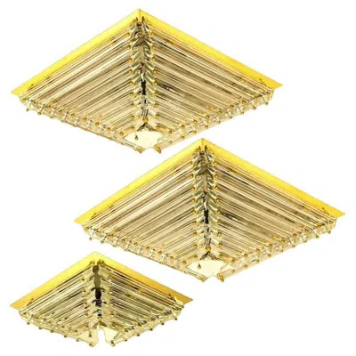 Pre-owned Venini Of Of The Three Gold-plated Piramide  Style Flush Mounts, 3 Sizes