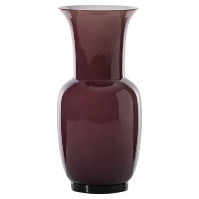 Pre-owned Venini Opalino 706.22 Medium - Viola - Murano Glass Vase - Damiani In Black