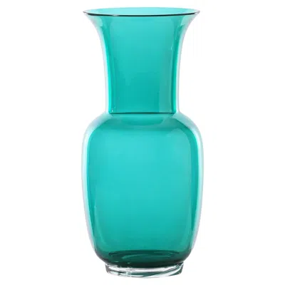 Pre-owned Venini Opalino 706.24 Large - Paraiba - Murano Glass Vase - Damiani In Blue