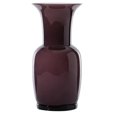 Pre-owned Venini Opalino 706.24 Large - Viola - Murano Glass Vase - Damiani In Black
