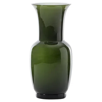 Pre-owned Venini Opalino 706.38 Small - Verde Mela - Murano Glass Vase - Damiani In Black