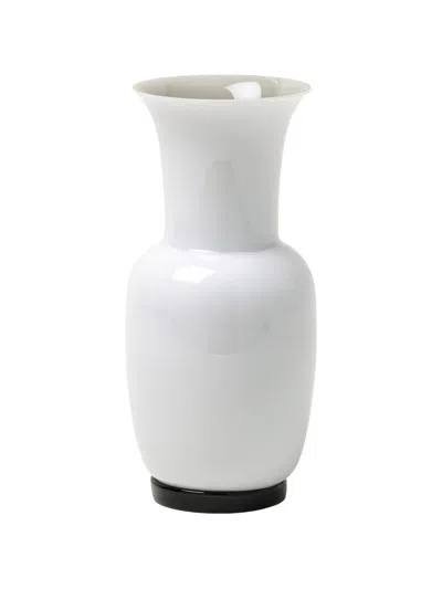Venini Opalino Contrast-base Vase In White