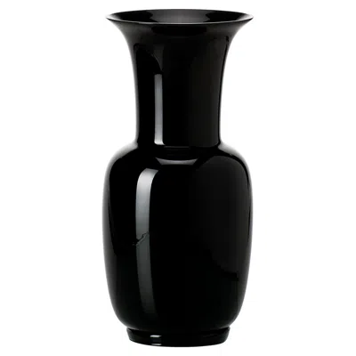 Pre-owned Venini Opalino Large Black Black Inside Glass Vase