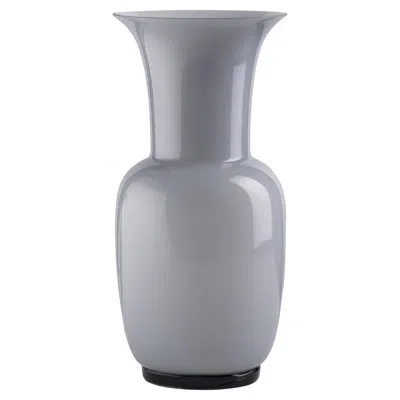 Pre-owned Venini Opalino Large Grey Milk White Inside Glass Vase