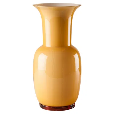 Pre-owned Venini Opalino Large Vase In Amber Murano Glass In Brown