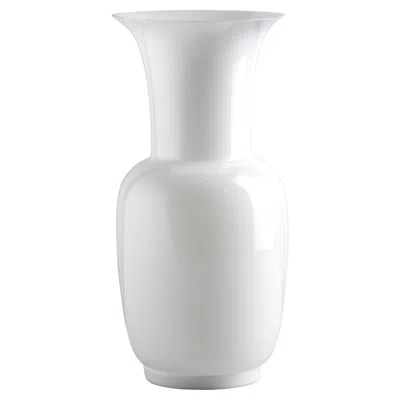 Pre-owned Venini Opalino Large White Milk White Inside Glass Vase