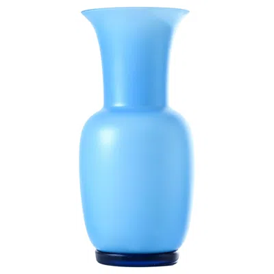 Pre-owned Venini Opalino Sabbiato Glass Vase In Acquamarine By  In Blue