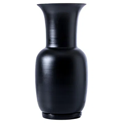 Pre-owned Venini Opalino Sabbiato Glass Vase In Black By