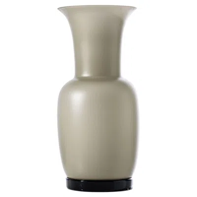 Pre-owned Venini Opalino Sabbiato Glass Vase In Grey By  In Gray