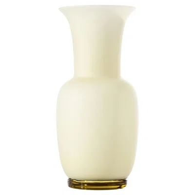 Pre-owned Venini Opalino Sabbiato Glass Vase In Lattimo By  In White