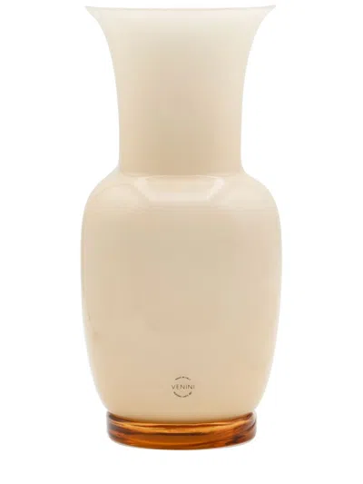 Venini Opalino Vase (14cm X 30cm) In Neutrals