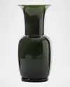 Venini Opalino Vase, 16.5" In Apple Green