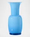 Venini Opalino Vase, 16.5" In Aquamarine