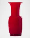 Venini Opalino Glass Vase In Red