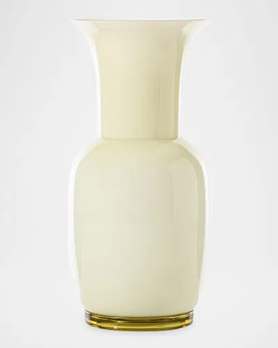 Venini Opalino Vase, 16.5" In Straw-yellow