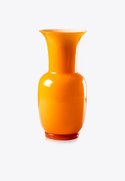Venini Opalino Vase In Glass In Orange