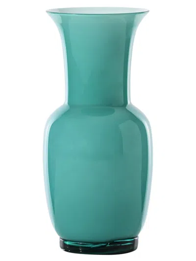 Venini Opalino Vases Green In Blue