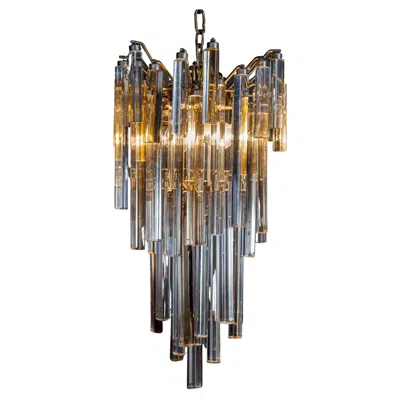 Pre-owned Venini Original Signed 1960s Crystals Italian Chandelier In Brown