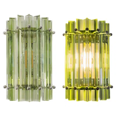 Pre-owned Venini Pair Italian Wall Sconce,  Style Murano, 1990s In Brown