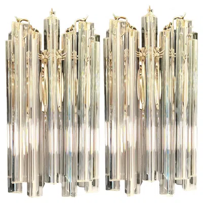Pre-owned Venini Pair Italian Wall Sconce,  Style Murano, 1990s In Sand
