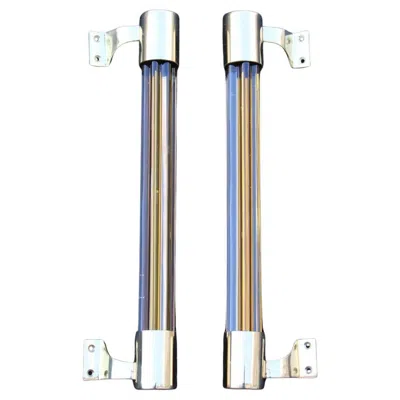 Pre-owned Venini Pair Mid Century  Handles Brass Shiny And Murano Glass 1950s Made In Italy In Gray