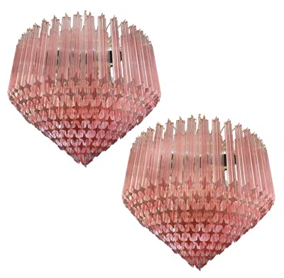 Pre-owned Venini Pair Mid-century Italian Chandelier , Murano, 2015 In Brown