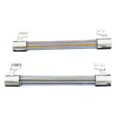Pre-owned Venini Pair Of Large  Style Handles In Murano Glass Torcello Brass 1940s Orange