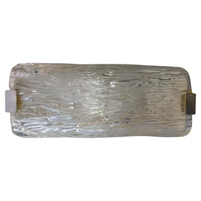 Pre-owned Venini Pair Of Mid Century Modern  "tree Bark" Pattern Wall Sconces In Transparent
