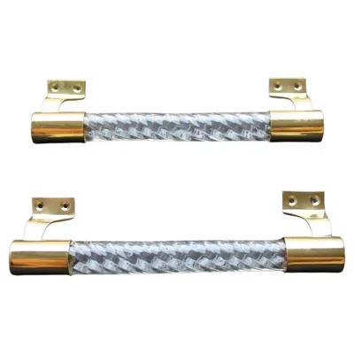 Pre-owned Venini Pair Of Mid-century Italian Handles Brass Glass Murano 1940s Gold  Italy In Gray