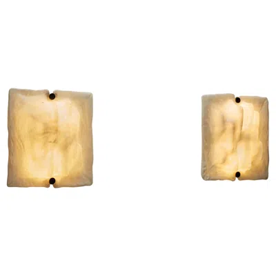 Pre-owned Venini Pair Of Toni Zuccheri "scorzé" Wall Lamps For , Italy 1960s In Orange