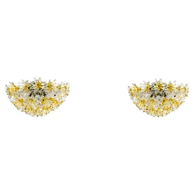 Pre-owned Venini Pair Of  1970s Esprit Ceiling Mount Fixture By Toni Zuccheri In Sand