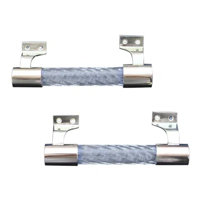 Pre-owned Venini Pair Of  Handles In Murano Glass Torcello And Brass 1940s Gold In Gray