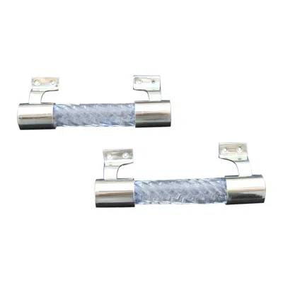 Pre-owned Venini Pair Of  Handles In Murano Glass Torcello And Brass 1940s Gold In Gray