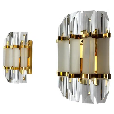 Pre-owned Venini Pair Of  Sconces, Glass, Italy, 1970 In Brown