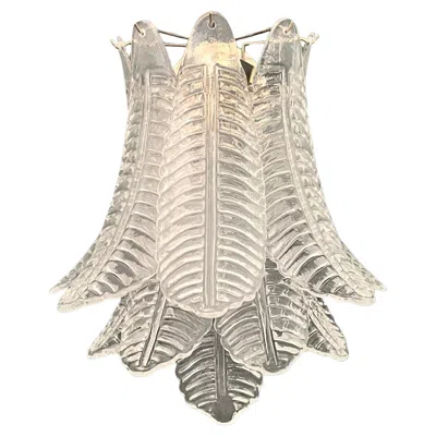 Pre-owned Venini Pair Of Vintage Murano Six-tier Felci Wall Sconces In Sand