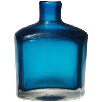 Pre-owned Venini Paolo  Signed Murano Sommerso Blue Inciso Technique Italian Art Glass Vase