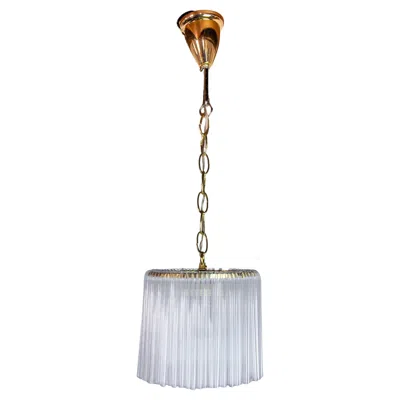 Pre-owned Venini Pendant Light, Tubular Murano Glass, Italy, 1970 In Transparent